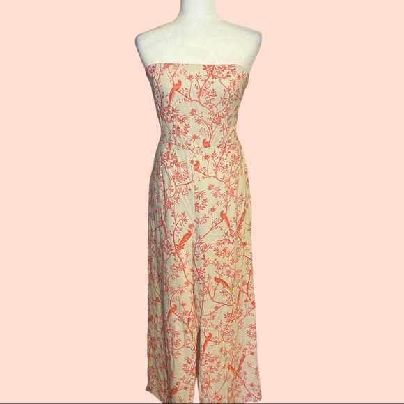 FORE - Strapless Jumpsuit. Zipper back With Tie In Back. Size L - Picture 2 of 13